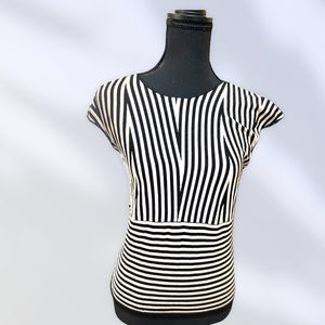 Stripped V neck line neck blouse T-shirt
